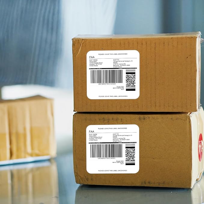 3-1/3" x 4"Address Labels, Shipping Labels for Laser/Inkjet Printer(400) | Self-Adhesive Mailing Labels, 6 up per Sheet Labels White Sticker Paper for Printers, Packages, FBA & Shipping Boxes