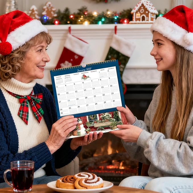 2027 Calendar - 2027 Wall Calendar with Pocket, January 2027 to December 2027, 12'' x 12'' Monthly Calendars for Home, Office, School