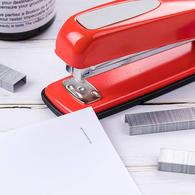 Mr. Pen- Red Office Stapler with Staples, 1000 Staples 1/4" | 20 Sheet Capacity, Desktop Stapler for Students, Office Supplies, Ergonomic Design for Comfortable Use