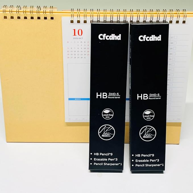 #2 HB Pre-Sharpened Wood-Cased Graphite Pencils 9 Pack | 3 Pencil-Style Erasers & 1 Pencil Sharpener,Ideal for Writing, Drawing & Sketching, Perfect for Students, Adults, Artists