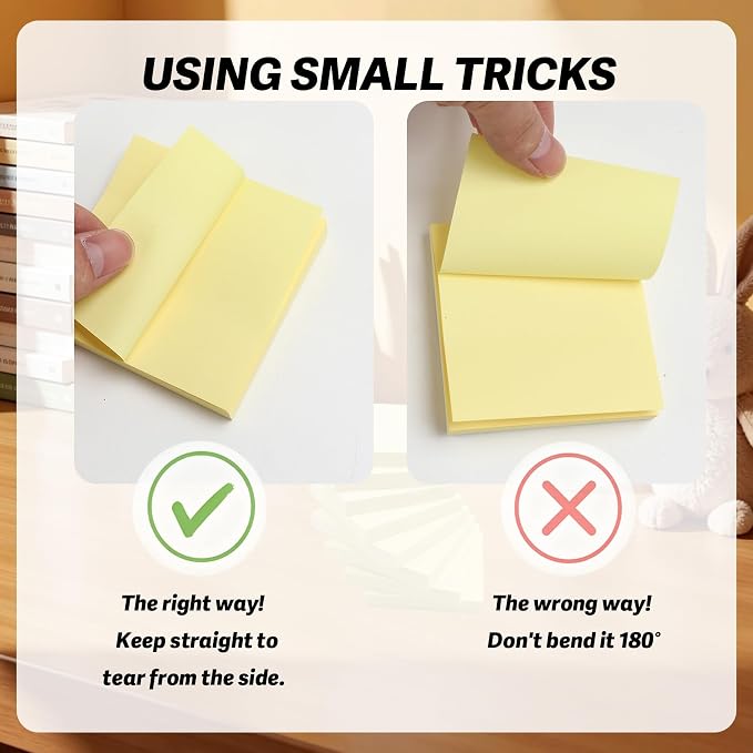 Sticky Notes Pop Up Sticky Notes 8 Pads 3x3 100 Sheets Yellow Large Self-Stick Stickies Note Pads Teacher Back to School Supplies and Office Products