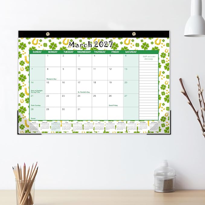 GuassLee Desk Calendar 2026-2027, Desktop Calendar Monthly Pages 17" x 11.5" Runs from Jun.2026 to Dec. 2027-19 Monthly Hanging Calendar with Corner Protectors for School, Home and Office