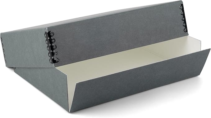 Lineco Museum Archival Storage Box, Drop Front, 16.75x20.75x3 in, Gray | Acid-Free with Metal Edge, Preserves Picture Longevity, Organize Photos, Newspapers, Prints, Documents, Crafts, DIY