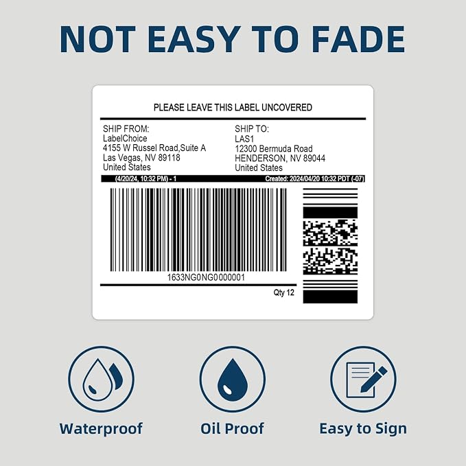 500 Sheets 3000 Pcs 3-1/3 x 4 6 Up Shipping Address Labels for Laser & Inkjet Printers, 3-1/3" x 4" 6 per Sheet Shipping Mailing Stickers, 6 Labels per Page