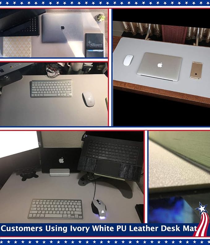 24 X 36 Inch Multifunctional Office Felt Desk Pad Desk Cover Leather Mat Blotters Table Protector on Top of Desks Large Laptop Computer Gaming Keyboard Mouse Pad Organizer for Women Waterproof Black