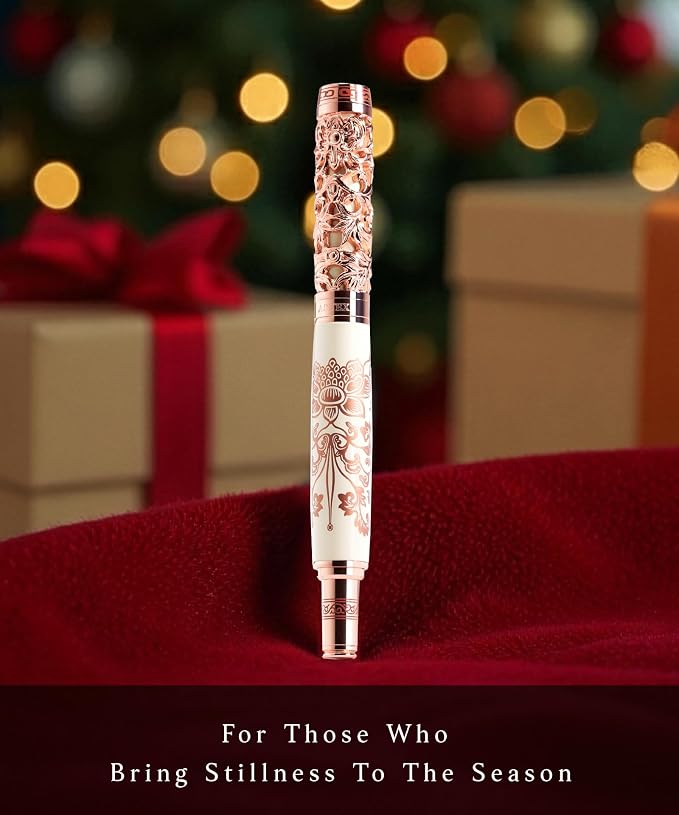 ARTEX Executive Rollerball Pen Sets With Stand-Museum Collections-Crafting Timeless Beauty-Luxury Pen Gift & Office Desk Decor, German SCHMIDT refill, Solid Metal & Marble,Gift for Her