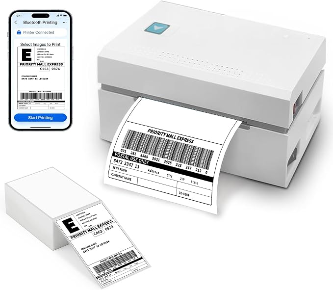 2000 4x6 Thermal Labels 1000/Stack, HUOJI Shipping Thermal Labels 4x6 Fanfold Compatible with Rollo, Zebra, MUNBYN Printers (Commercial Grade)