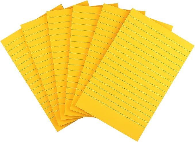 Early Buy Lined Sticky Notes, 4x6 in, 6 Pads, 45 Sheets/Pad (Orange)