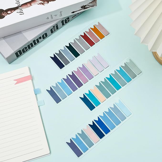 Temiary 1200 Pcs Transparent Sticky Index Tab for Bible Annotating, Vintage | Translucent Arrow Flag Tab Sticky Notes for Bookmarks Bible Tabs Notebook School Supplies