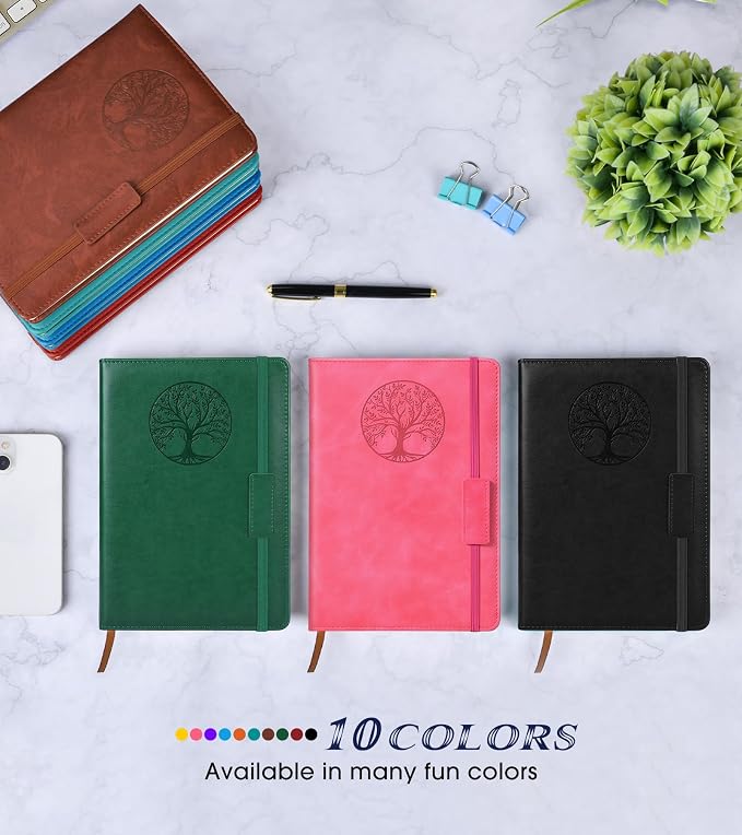Biuwory Leather Journal Notebook,256 Thick Lined Pages,Hardcover 5.7"×8.3" | Vintage Journal for Women Men,Work,School,Business,Travel Diary,Note taking,College Ruled Writing,Daily Journaling Notebook