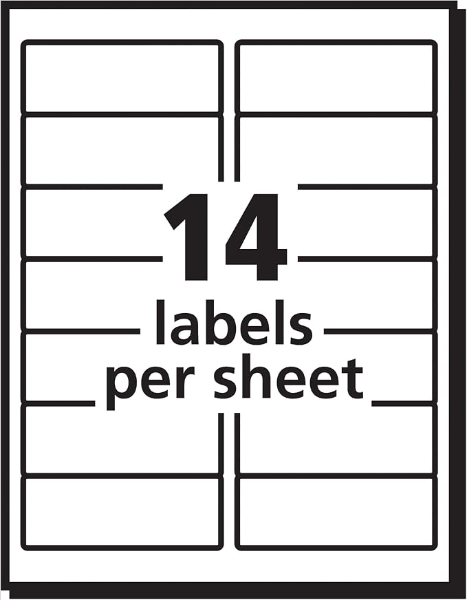 Avery Easy Peel Printable Address Labels with Sure Feed, 1-1/3" x 4", White, 1,400 Blank Mailing Labels (08462) (Pack of 5)