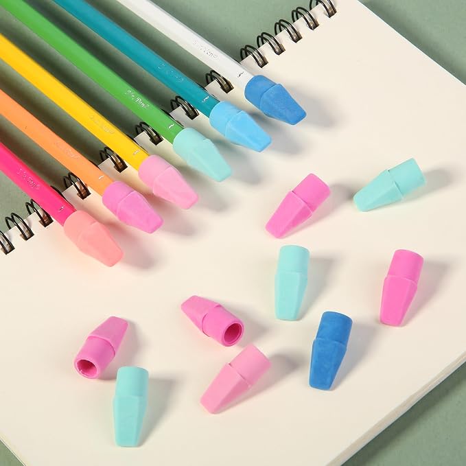 Mr. Pen- Pencil Erasers Toppers, 500 Pack, Colorful, Latex Free, No Smudge | Mr Pen Erasers for Pencils