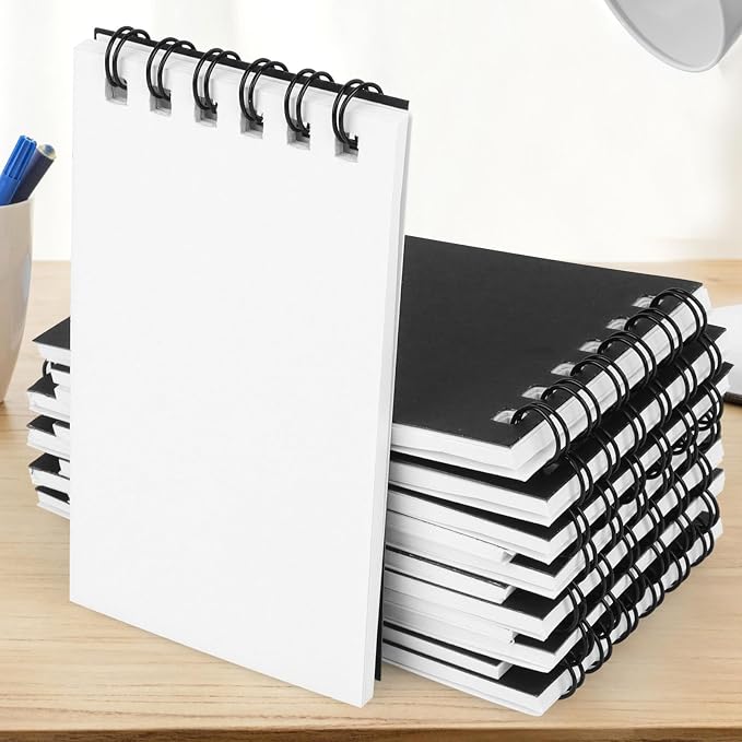 12 Pack Mini Pocket Notebooks Black Mini Spiral Notebooks with Lined Pages | 3.9x2.4 Small Journal Notepads Memo Pads Party Favor for Kids Men Women Work Office School Travel Supplies