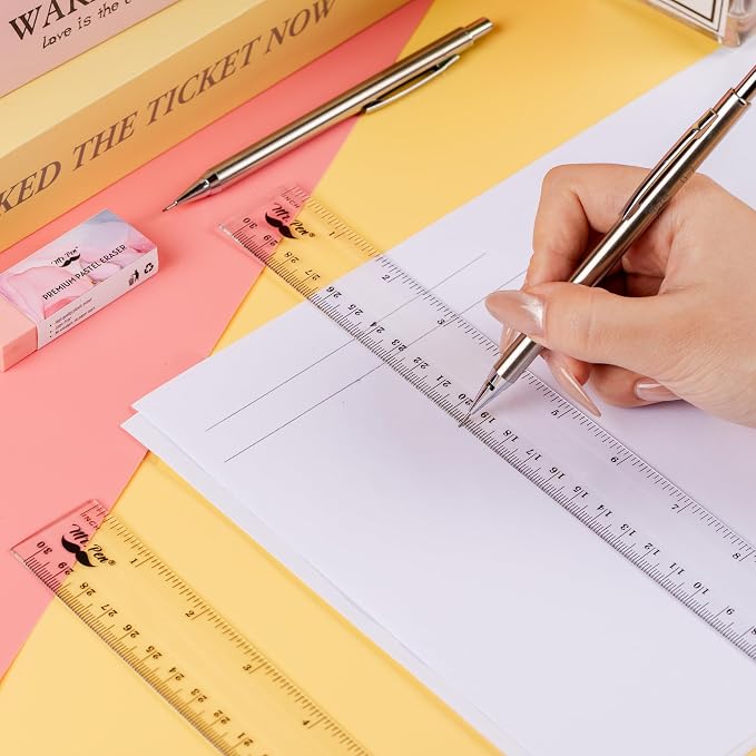 Mr. Pen- Bulk Plastic Rulers, 12 Inch, 36 Pack, Easy-to-Read Markings | Scratch-Resistant Design, Durable Clear Ruler for Crafting Office & School, School Supplies, Bulk Rulers Set, Measuring Tools