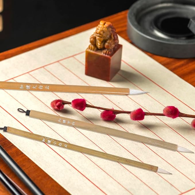 LALAFINA 30Pcs Chinese Calligraphy Pens for Beginners, Drawing Watercolor Calligraphy Brushes for Beginners Ink Brush, 8.66 Inch