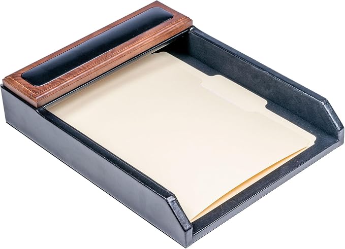Dacasso Walnut and Leather Desk Set, 3-Piece