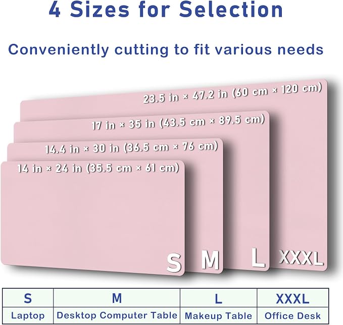 Boutilon Leather Desk Pad Protector,Non-Slip Mouse Pad,Laptop Desk Pad,Office Mouse Mat,Waterproof Leather Desk Blotter,Desk Writing Pad for Office and Home (XL-Light Pink,35.4"x 15.7")