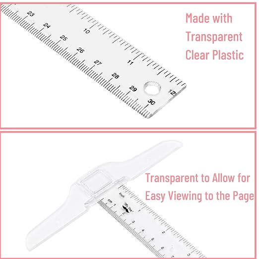 Mr. Pen- 12 Inches Plastic T Square Ruler, 3 Pack | Drafting T Square Transparent, T Ruler for Crafting, T Ruler Clear