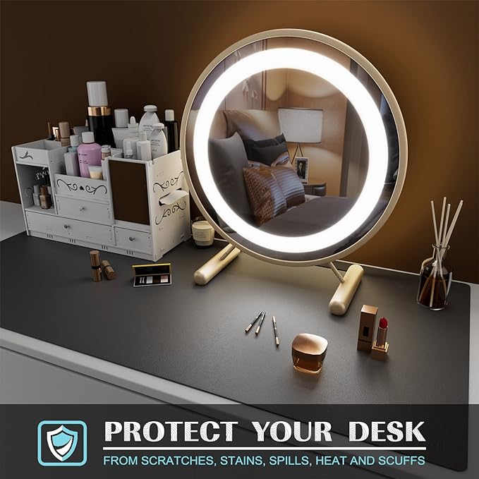K KNODEL Large Office Desk Mat, Leather Mouse Pad (31.5"x15.7", Dark Gray) | Desk Pad, Keyboard Pad, Computer and Laptop Mat, Desktop Protector and Cover, Writing Pad and Blotter for Home Office
