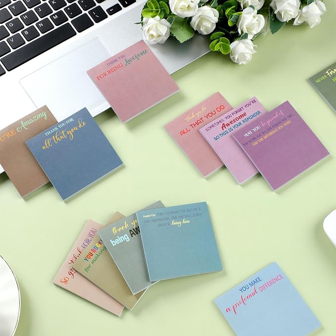 Yinder 48 Pcs Sticky Notes Gifts Bulk,Thank You,Morandi