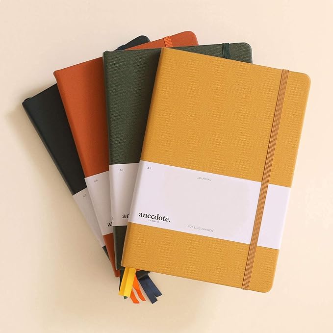 ANECDOTE. Dotted Journal Notebook, 192 Pages, A5 size: 8.3" x 5.4", Thick 100 GSM Paper, Dotted, Hardcover. Journal for Women and Men, Perfect Notebook for School, Work and Travel (Evergreen)