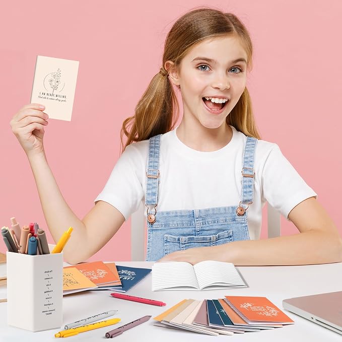 Mooliwe 192 Pcs Positive Affirmation Gift Set Gratitude Notebooks with Pens Small Bags Motivational Encouragement Notepads Daily Affirmations Journal for Women Stress Relief Self Care (Simple)