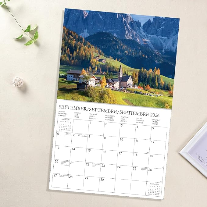 Calendar 2026 - Wall Calendar from January 2026 to December 2026, 3 Languages(English,French,Spanish), 2026 Wall Calendar with Holiday Marked, Premium Paper for Organizing, 8.5" x 11",National Park - B
