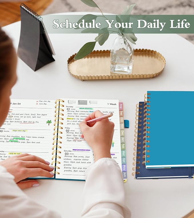 Academic Planner 2026-2027, Hardcover Weekly and Monthly Calendar Planner from July 2026 - June 2027, Daily Agenda Planners with Tabs, College School Organizer for Student Teacher, A4 (8.5" x 11"), Sky Blue