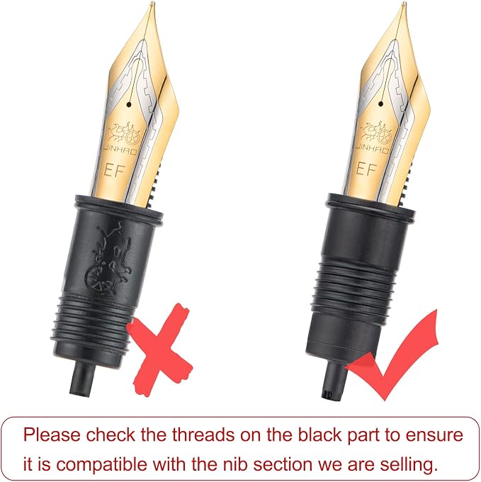 Set of 3 Jinhao X159, 1935 and 9019 Fountain Pen Replacement Extra Fine Nib Parts Gold Trim