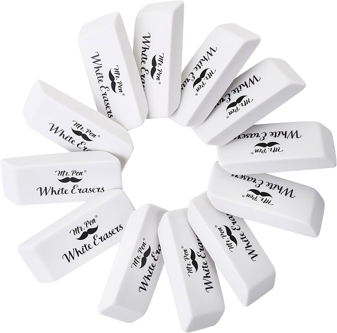 Mr. Pen- White Pencil Eraser, 72 Pack | Large Latex Free Block Erasers Bulk for School, Office, Art Sketching, Homework, Exams, Clean Smudge-Free Correction