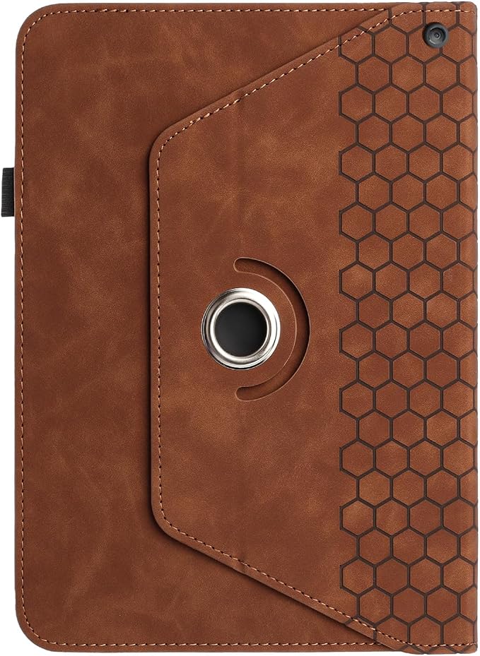 Rotating Case for Amazon Kindle Fire HD 10 Tablet & Fire 10 Plus Case,Brown | (13th/11th Generation 2023/2021 Release) 360 Degree Swivel PU Leather Folio Stand Cover for 10.1" Fire HD 10 11th/13th Case