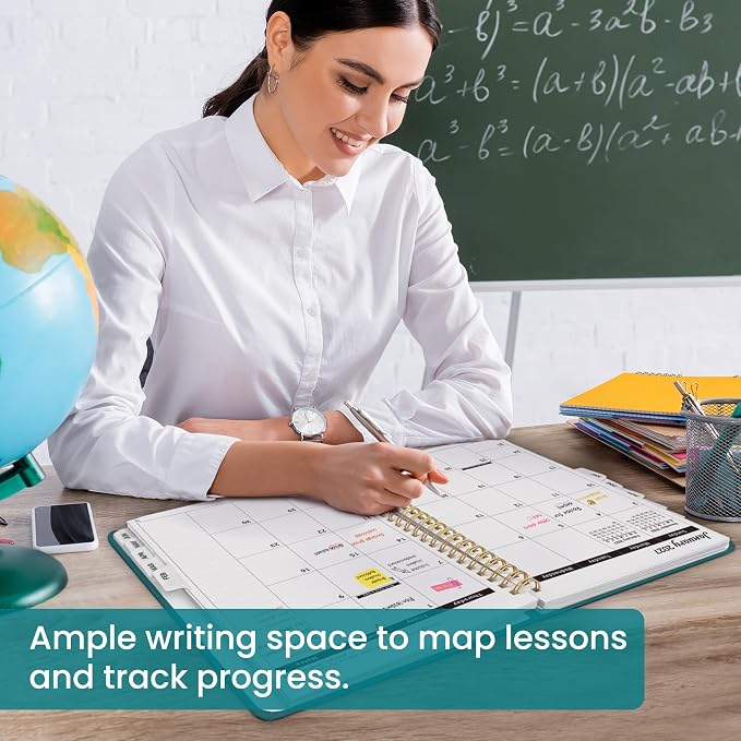 8.5" x 11" Academic Planner 2026-2027, Weekly & Monthly Calendar Planner Book, July 2026 – June 2027, Large Hardcover Organizer with Tabs, Perfect for Teachers, Students, Women & Men – A4, Turquoise