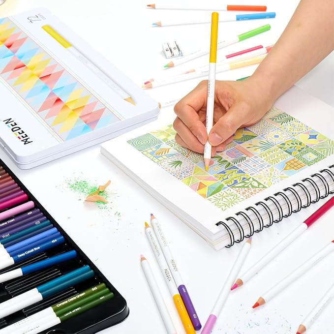 MEEDEN Artist Colored Pencil Set: 72 Count Vibrant Colors Drawing Pencils with Professional Oil Based Soft Core for Arts & Crafts - Smooth Writing, Easy Blending Shading & Layering