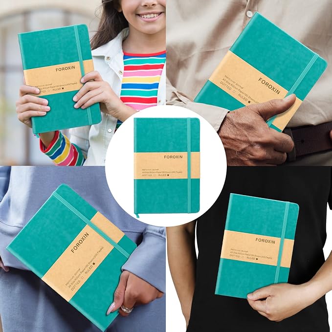 Journal notebook (A5-Lined, Turquoise Color),192 Pages, Medium 5.7X8.3 inches - 80 gsm Thick Paper, Hardcover