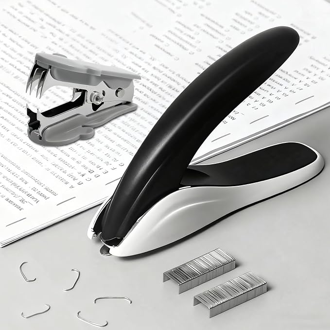 Aterflym Professional Staple Remover & Puller – Staple Remover Without Tearing, Heavy Duty Stapler Remover Tool, White & Black, 2 Pack for Office/Desk/Classroom