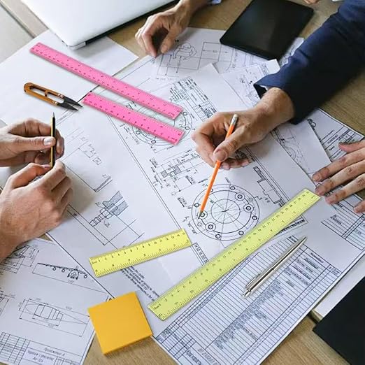 Ruler 6 Inch,Rulers for School,Rulers Bulk for Classroom,8 Pack for Kid Transparent Multicolor Rulder