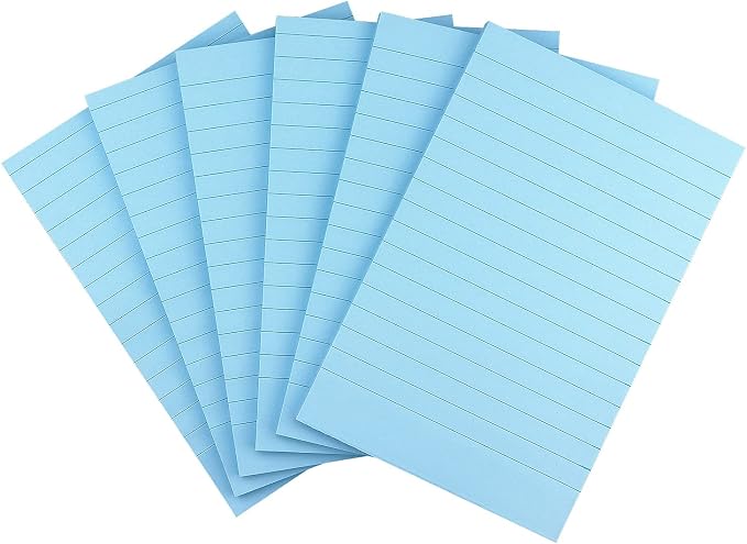 Early Buy Lined Sticky Notes, 4x6 in, 6 Pads, 45 Sheets/Pad (Light Blue)