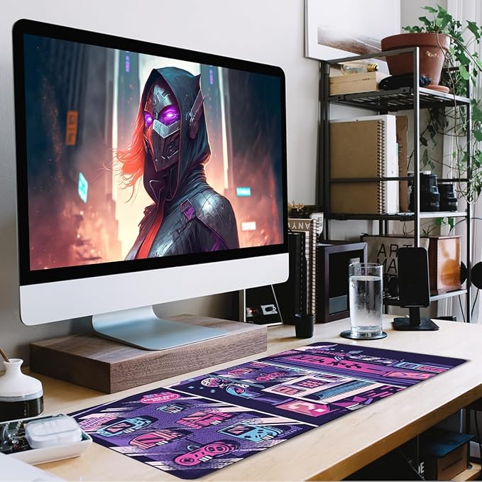 Japanese Comic Desk Mat Large Office Desk Pad, Gaming Mouse Pad, Big Mousepad PC Waterproof and Non-Slip, 35.4 x 15.7 Inches Large Mouse Mat Long Extended Mousepads for Office & Home Work