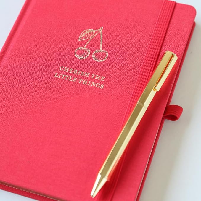 Graphique L’orange Lined Journal Plus Pen Luxe Collection, Hardcover Diary Notebook for Writing, Silver Foil Embossing, 160 Pages, 6” x 8”
