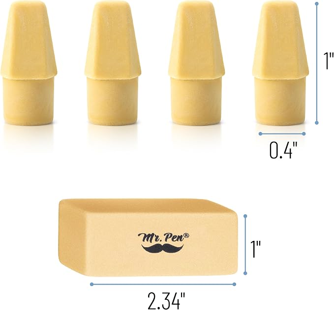 Mr. Pen- School Eraser Combination Set, 66 Pack, Yellow | Latex Free Erasers for School, Office, Art Sketching, Homework, Exams, Clean Smudge-Free Correction