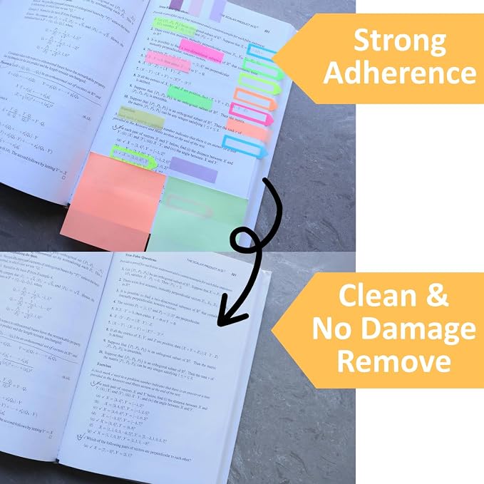 400 pcs Sticky Tabs for Books, Colored Transparent and Writable Page Markers with 4 Inch Ruler, Repositionable Strong Sticky Page Tabs for Bible, Notebook, Office & School