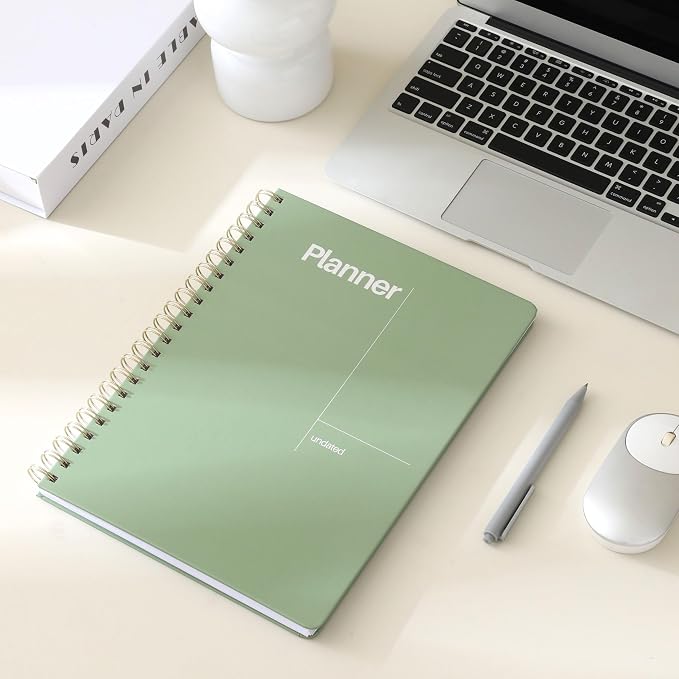 Undated Weekly Planner, 8.5" x 11", Dashboard Layout, Green | Dateless, Top Priorities, To Do List, Habit Tracker, Weekly Notes Space, Weekly Reflection, For Work, School & Life