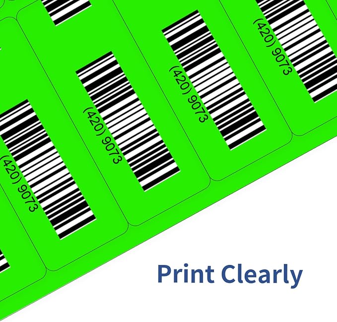 1" x 2-5/8" Address Labels 600 Labels Sticker Paper for Laser/Ink Jet Printer Mailing Labels 8.5"×11" Fluorescent Green 30 per Sheet