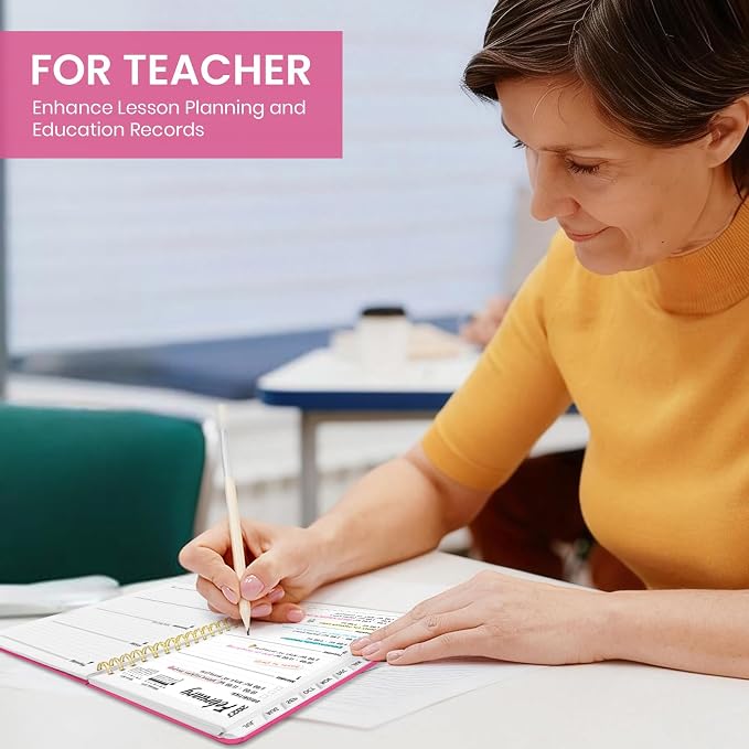 Planner 2026-2027 for Women & Men, Academic Monthly and Weekly Calendar Planner, Jul 2026 - Jun 2027, A5 (6.3" x 8.5"), Teacher Student Planning Book with Tabs, Ideal for Office School Supplies - Berry Pink
