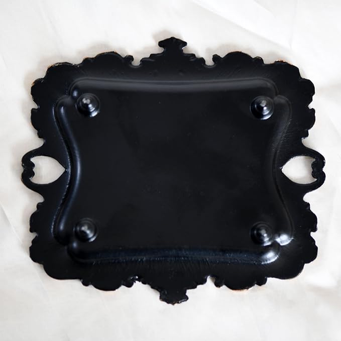 Funly mee Antique Trinket Dish Vintage Jewelry Tray, Ring Holder (Black & Gold, S)