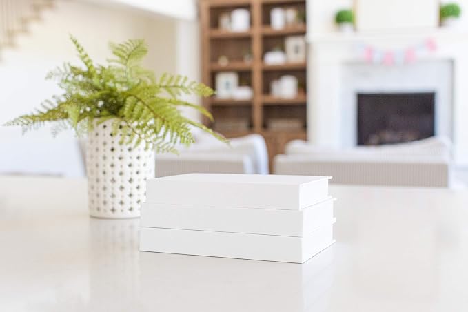 CovoBook™ Blank Hardcover | Premium Sketchbook Journal Guest Book | Photo Prop Home Decor (White, Size 11)