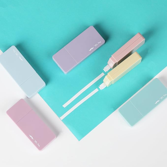 Mr. Pen- Aesthetic Correction Tape, 0.2" x 236", 6 pcs, Pastel Colors | Cute Correction Tape