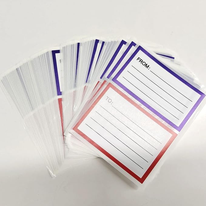 to from Return Address Mailing Labels 60 Sheet Blank Mail Shipping Label | Postage Guaranteed Stickers 3.5x4.5'' Self Adhesive Handwriting to/from Address Tags Sticker for Package School,Home,Office