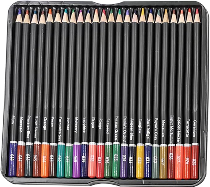 72 Colored Pencils Sets, 2B Hardness Soft Core Easy Coloring Drawing Sketching High Color Solidity Oily Color Pencil with Iron Box for Artists Adult School Supplies