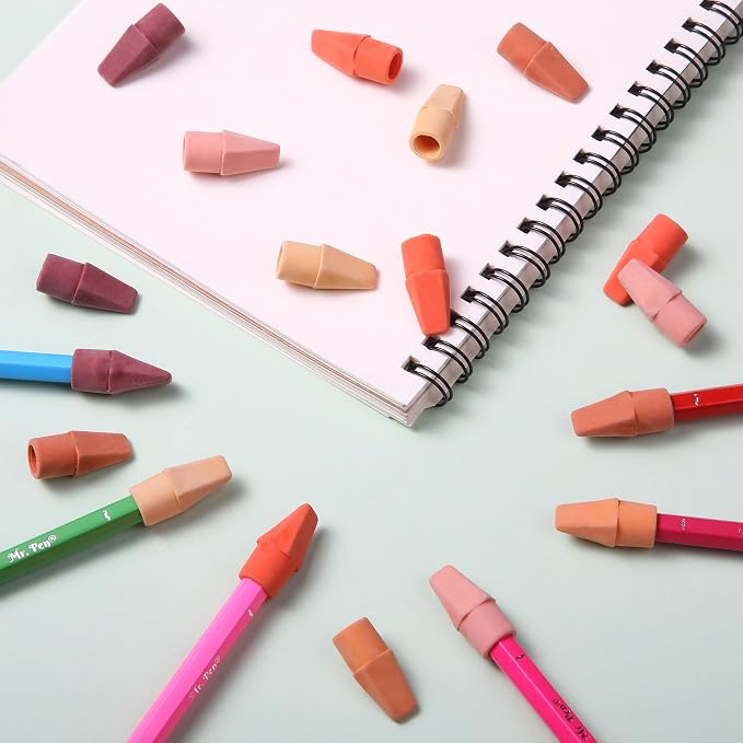 Mr. Pen- Pencil Top Erasers, 120 Pack, 6 Different Sunset Orange Colors | Latex-Free & No Smudge Pencil Eraser Tops